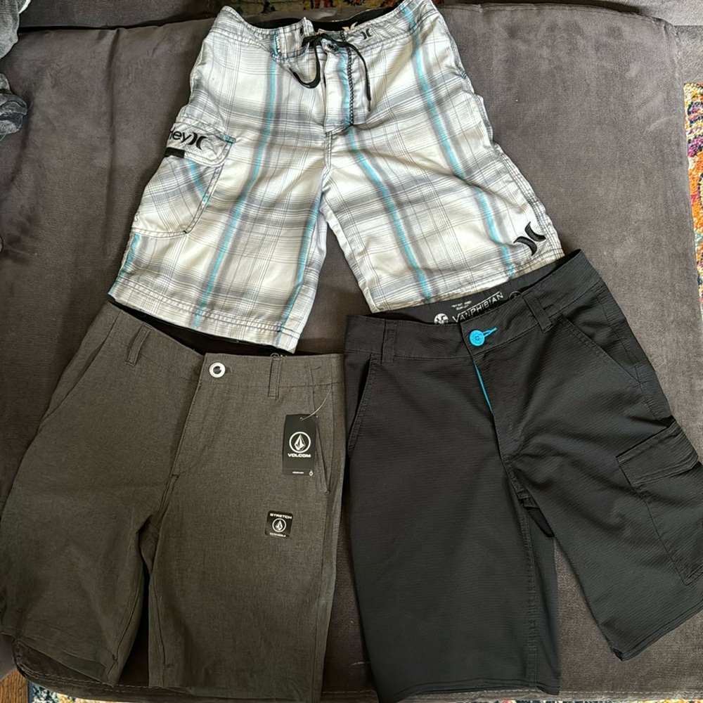 Youth Shorts size 8 and 10. You get all 3. New Volocom